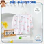 Set 3/5 Áo Dài Tay Vạt Chéo HH Nền Trắng In hoạ tiết cho bé sơ sinh 0-9 tháng [HH-AL07T] Đậu Đậu Store