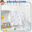 Set 3/5 Áo Dài Tay Vạt Chéo HH Nền Trắng In hoạ tiết cho bé sơ sinh 0-9 tháng [HH-AL07T] Đậu Đậu Store