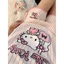 Set Đồ Bộ Nữ Mặc Nhà Tanktop Sát Nách Quần Cộc In Hình Kitty Kẻ Sọc Dễ Thương Chất Cotton Thoáng Mát