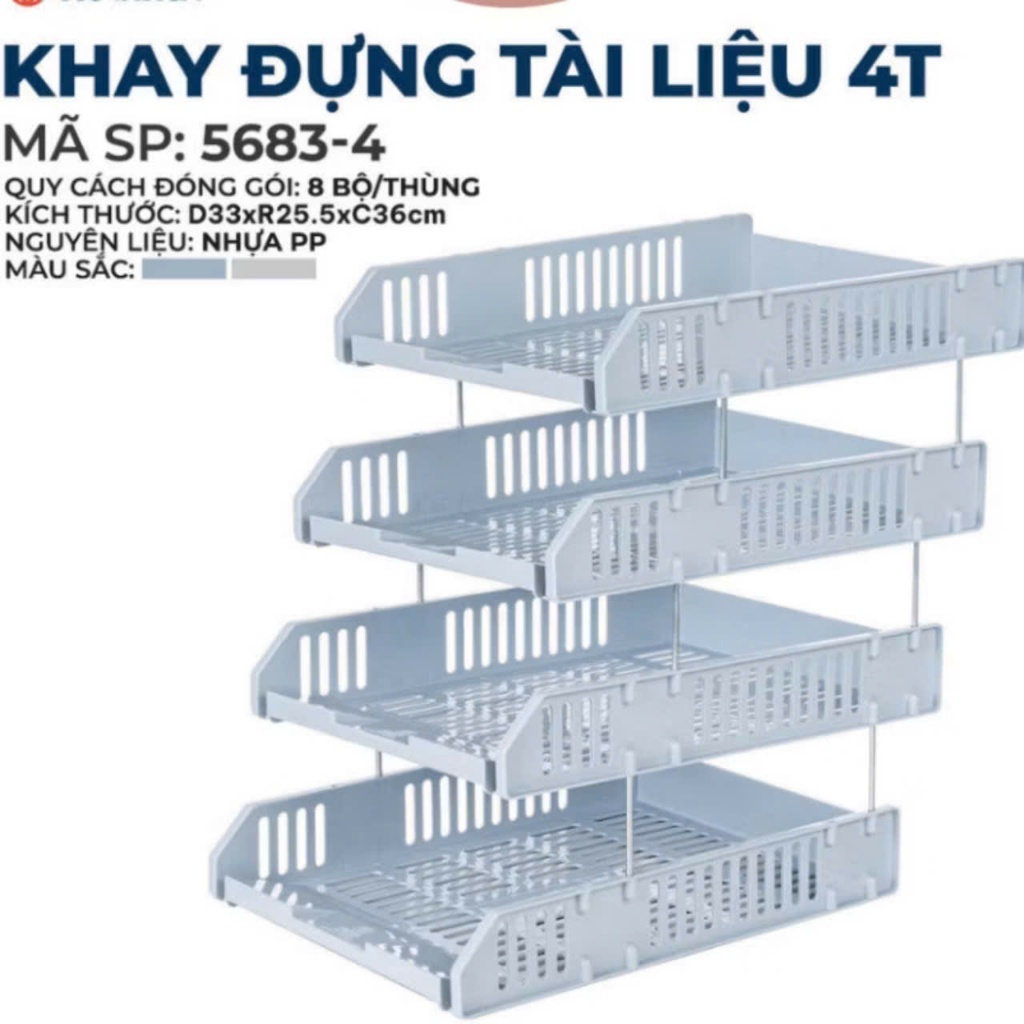 Khay để tài liệu sách vở 3-4 tầng nhựa Việt Nhật. Kệ đựng tài liệu A4 văn phòng nhiều ngăn tiện dụng (5683) AMIZIN