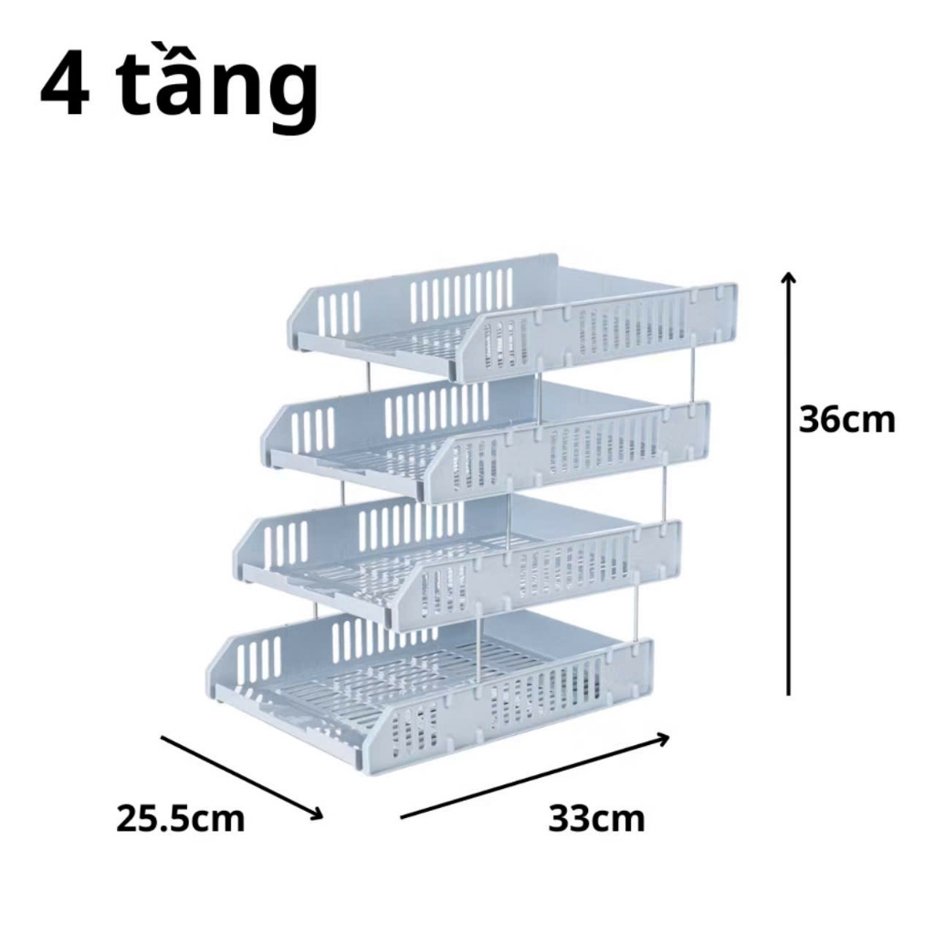 Khay để tài liệu sách vở 3-4 tầng nhựa Việt Nhật. Kệ đựng tài liệu A4 văn phòng nhiều ngăn tiện dụng (5683) AMIZIN
