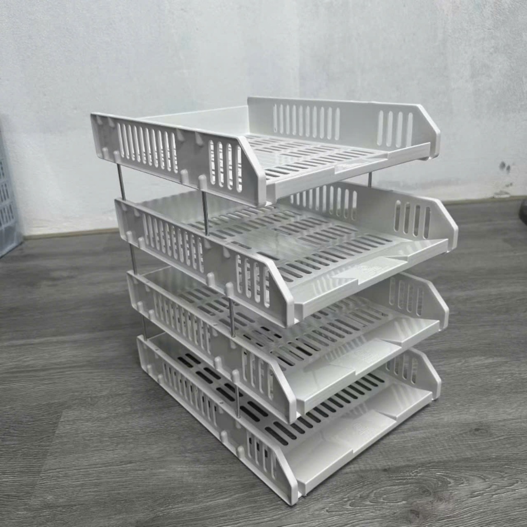 Khay để tài liệu sách vở 3-4 tầng nhựa Việt Nhật. Kệ đựng tài liệu A4 văn phòng nhiều ngăn tiện dụng (5683) AMIZIN