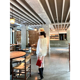 𝙇𝙔𝙉 𝙏𝙊𝙋 - Áo Linen Trễ Vai Buộc Nơ