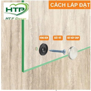 Bộ ốc nắp chụp inox gồm 4 con + vít, ốc bắt cách tường mũ 2cm