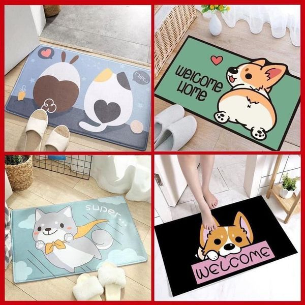 Thảm Lau Chân ❤️Thú 3D❤️ Thảm trải sàn thiết kế lót chân chống trơn trượt - Giao mẫu ngẫu nhiên hình