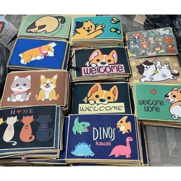 Thảm Lau Chân ❤️Thú 3D❤️ Thảm trải sàn thiết kế lót chân chống trơn trượt - Giao mẫu ngẫu nhiên hình