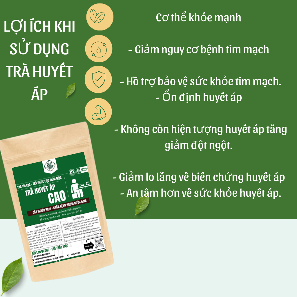 Trà Huyết Áp Cao - Bội Lan Đường - Túi 50 lọc