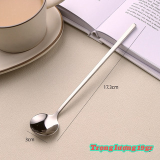 Set 4/6/10 Thìa Cà Phê Inox 304 Dài 17cm Đầu Tròn – Muỗng Inox Uống Trá Đào, Ăn Sữa Chua,Tráng Miệng