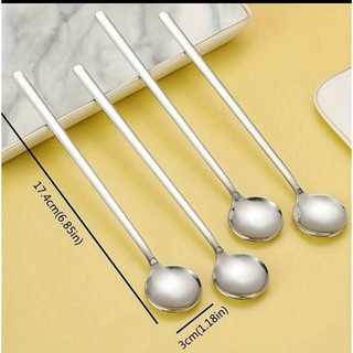 Set 4/6/10 Thìa Cà Phê Inox 304 Dài 17cm Đầu Tròn – Muỗng Inox Uống Trá Đào, Ăn Sữa Chua,Tráng Miệng