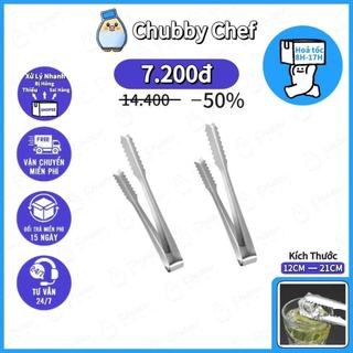 Kẹp Gắp Inox Cao cấp Răng Cưa thức ăn 12cm - 21cm Chống Gỉ Chống Nóng Siêu bền Chắc Chắ Chubby Chef kẹp gắp đa năng