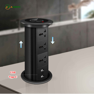 Ổ Cắm Điện Âm Bàn Đảo AGreen AG-UT09 vị trí Tích Hợp Type-C + USB, Sạc Nhanh PD