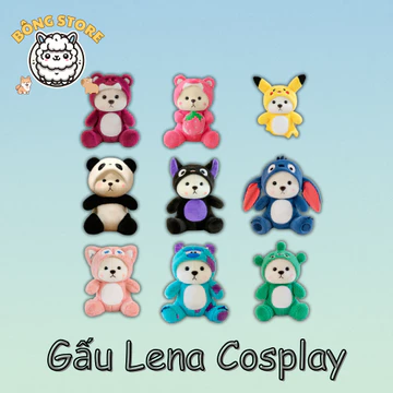 Gấu bông Gấu Lena Stitch Gấu Dâu dễ thương mềm mại đáng yêu Thú nhồi bông cao cấp Quà tặng Gấu Bông Cute - Bông Store