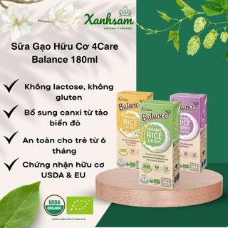 Sữa Gạo/ Ngũ Cốc Hữu Cơ 4Care Balance 180ml - XanhSam Natural & Organic
