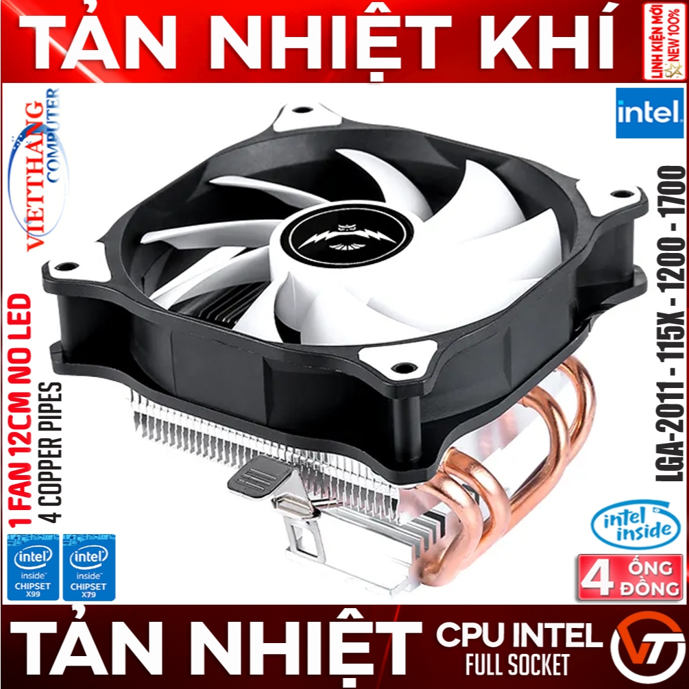 Tản nhiệt khí CPU 4P1F Ống Đồng Fan 12cm Black NoLed Topdown Đế