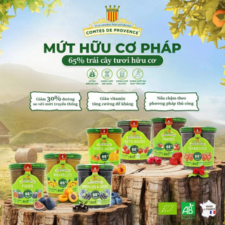 Mứt trái cây hữu cơ Comtes de Provence Organic Fruit Jams 350g sung, dâu tây, việt quất, mâm xôi...