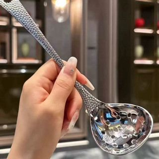 Muỗng Inox kim cương cao cấp Chubby Chef sáng bóng có cán cầm dài muỗng ăn súp đầu tròn tiện lợi sang trong decor