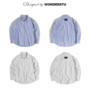 ÁO SƠ MI TAY DÀI KẺ SỌC OXFORD FORM BIG BOXY "ONLY TAG" WONDERSTU - UNISEX