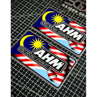 Tem Sticker Ép Nhiệt AHM Pro Racing Exhaust |SGDC - 1 Cái|