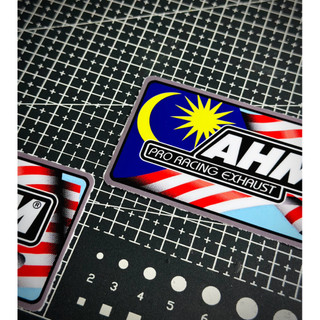 Tem Sticker Ép Nhiệt AHM Pro Racing Exhaust |SGDC - 1 Cái|