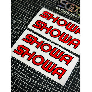Tem Sticker Dán Phuộc Bình Dầu Showa Thailand, Chữ Showa Đỏ Keo Trong, Dán Bình Dầu |SGDC - 1 Cái/Cặp|