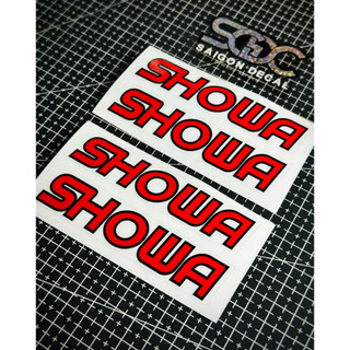 Tem Sticker Dán Phuộc Bình Dầu Showa Thailand, Chữ Showa Đỏ Keo Trong, Dán Bình Dầu |SGDC - 1 Cái/Cặp|