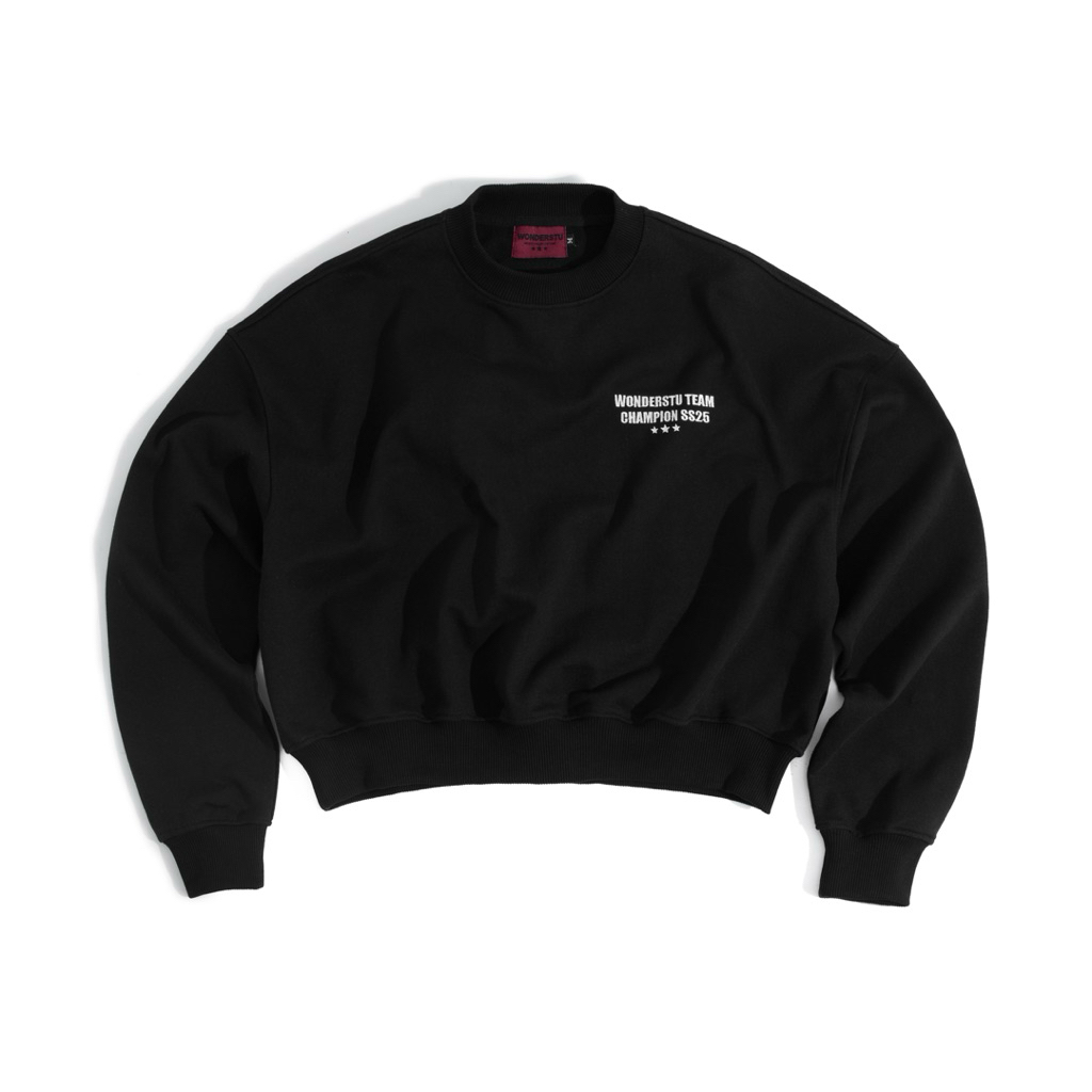 (CÓ CẢ SET) ÁO SWEATER BIG BOXY NỈ CUA 400GSM THÊU 2D & IN TRAME "CHAMPION SS25" WONDERSTU - UNISEX