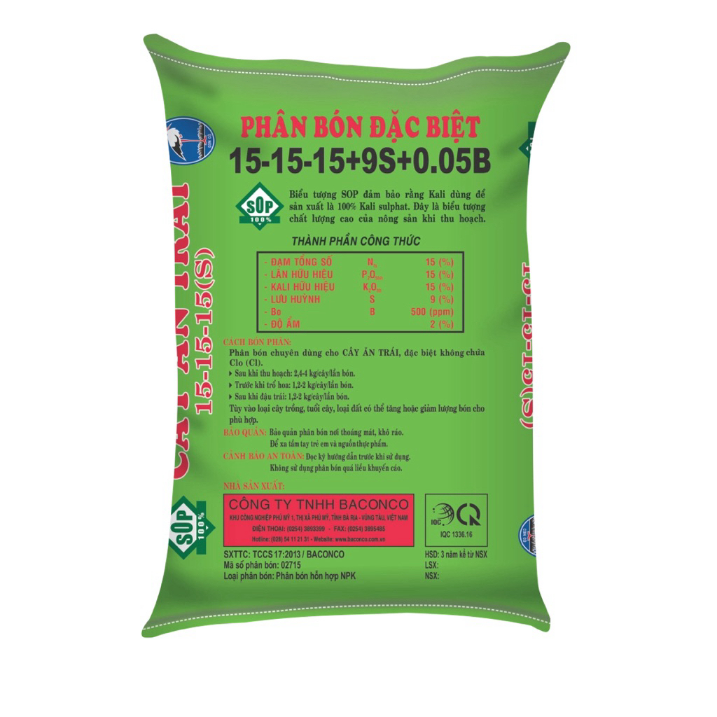 túi chiết 1kg- Phân bón NPK con cò Pháp 15-15-15 9s- Chuyên dùng cho cây ăn trái