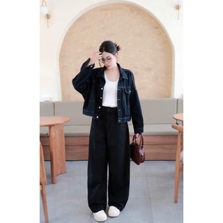 Áo Khoác Jeans Croptop Nữ Dáng Lửng Bò Xanh Chỉ Nổi ADemin7867