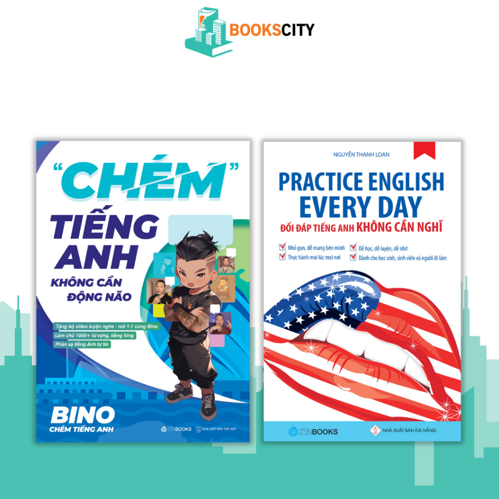 Combo Sách - Chém Tiếng Anh Không Cần Động Não + Đối Đáp Tiếng Anh Không Cần Nghĩ