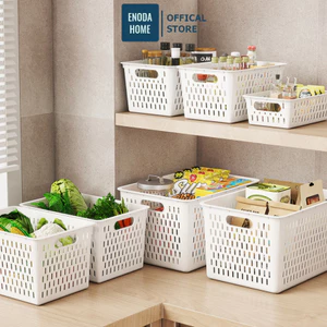 Combo Khay Nhựa Chữ Nhật Đựng Đồ Đa Năng ENODA HOME, Rổ Nhựa A4, B5 Tiện Lợi Q032