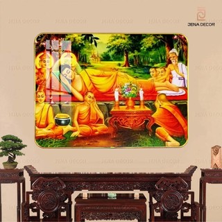 TRanh Đức Phật nhập Niết Bàn tráng gương siêu bóng để bàn treo tường