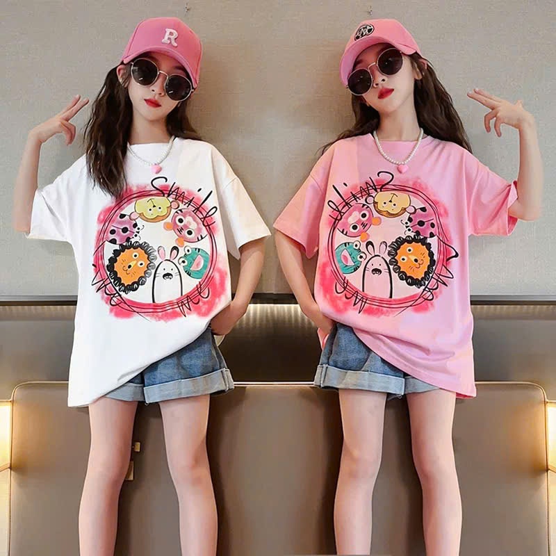 Áo phông cộc tay Smile cho bé gái size đại BEESHOP H25092