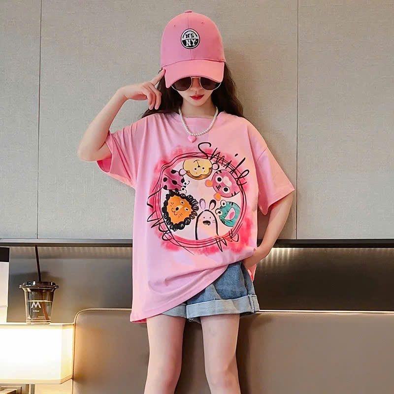 Áo phông cộc tay Smile cho bé gái size đại BEESHOP H25092