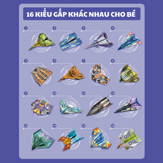 Đồ Chơi Gấp Máy Bay Giấy 3D Origami Thủ Công - Bộ Gấp Giấy Origami Máy Bay Với 32 Kiểu Gấp Thỏa Sức Cho Bé Lựa Chọn