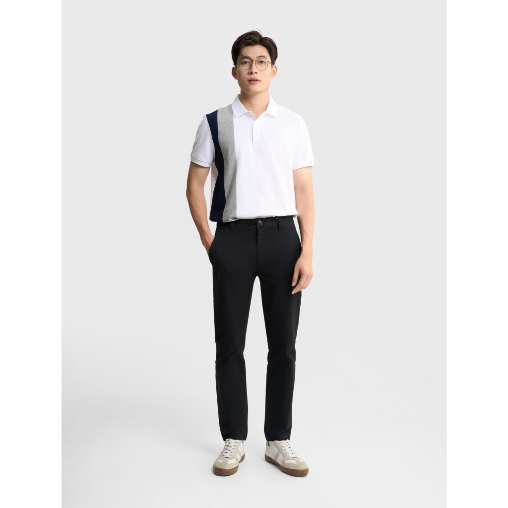 Áo polo nam CANIFA cộc tay cổ bẻ phối kẻ 8TP25S003