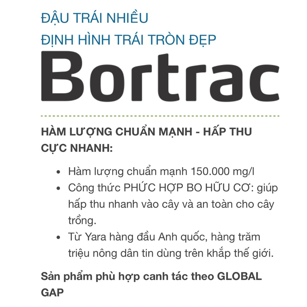 Botrac Yara hợp trí- (chai 500ml va 250ml)Tăng khả năng thụ phấn và đậu trái