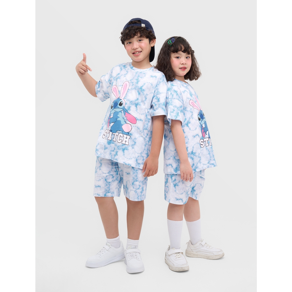Bộ quần áo unisex trẻ emCANIFA cổ tròn cộc tay in hình Stitch 3ST25S002