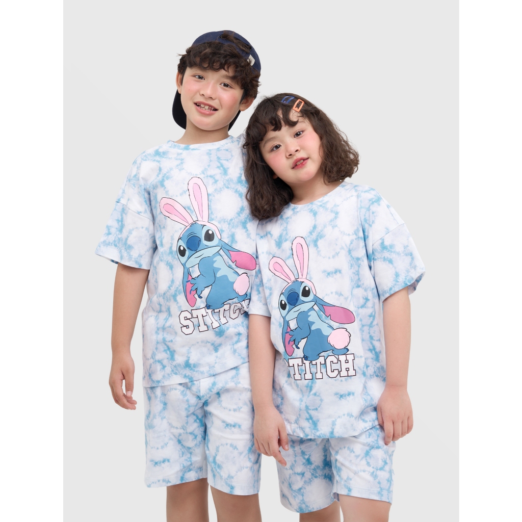 Bộ quần áo unisex trẻ emCANIFA cổ tròn cộc tay in hình Stitch 3ST25S002