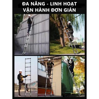 Thang Rút Nhôm Inox Chữ A Chữ I Nhập Khẩu Thang Rút Đôi Đơn Chất Liệu Nhôm Inox Cao(2.6M - 5.8M)