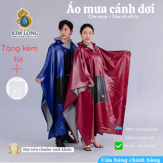 Áo Mưa Cánh Dơi Hai Da Cao Cấp - Không Thấm Nước - Phù Hợp Thời Trang