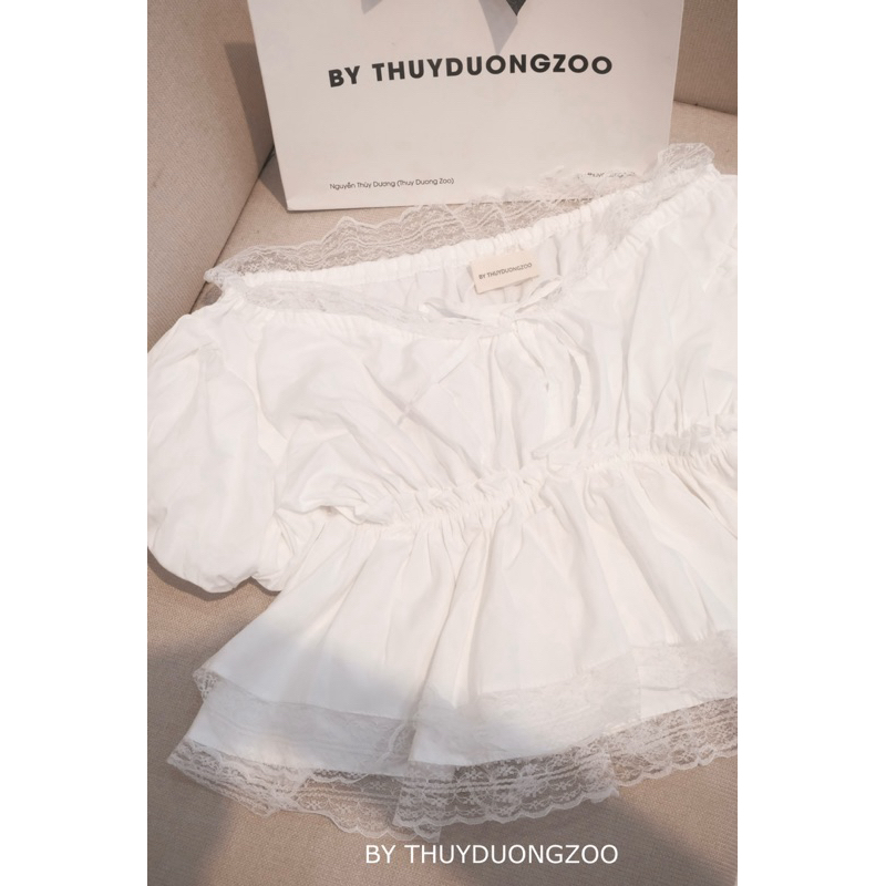 THUYDUONGZOO - ÁO TAY BỒNG BO EO ĐÍNH NƠ XINH
