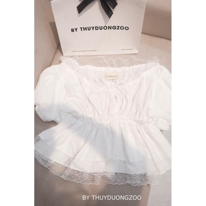 THUYDUONGZOO - ÁO TAY BỒNG BO EO ĐÍNH NƠ XINH