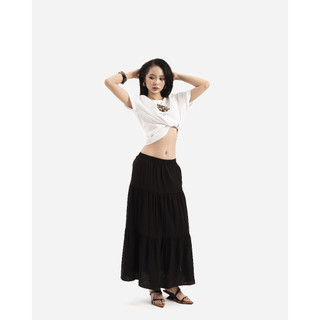 Váy Dài Xòe Nữ JP Fashion Linen Cao Cấp, Màu Trắng/Kem/Đen, Lưng Thun, Thoáng Mát 17011911