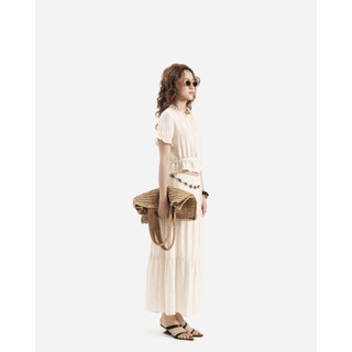 Váy Dài Xòe Nữ JP Fashion Linen Cao Cấp, Màu Trắng/Kem/Đen, Lưng Thun, Thoáng Mát 17011911