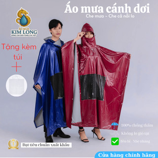 Áo Mưa Cánh Dơi Hai Da Cao Cấp - Không Thấm Nước - Phù Hợp Thời Trang