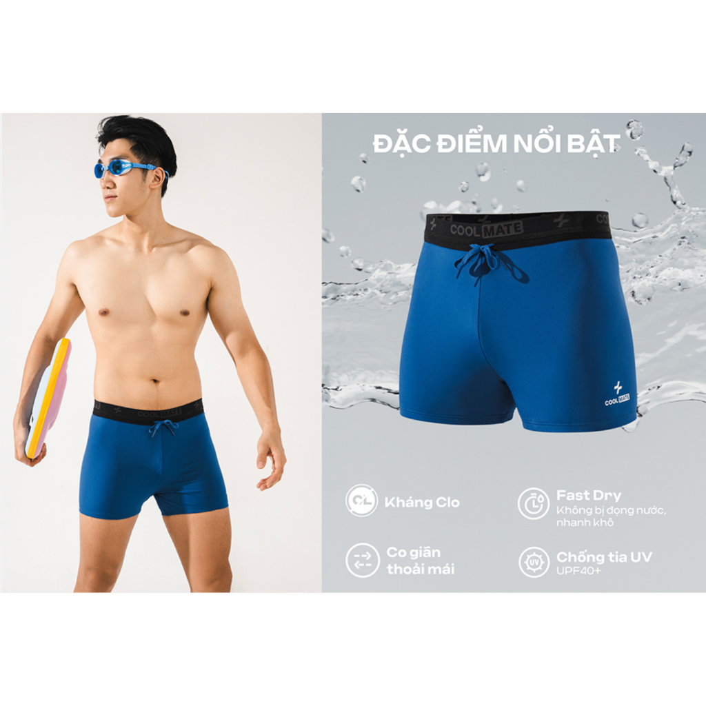 [TẶNG KHĂN]Quần bơi nam Trunk Summer Cool 3.5inch cạp rời không bị đọng nước, chống UV, đồ bơi nam đồ đi biển Coolmate