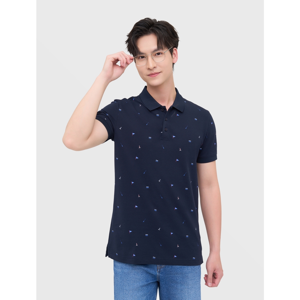 Áo polo nam CANIFA dáng basic in hoạ tiết 8TP25S004