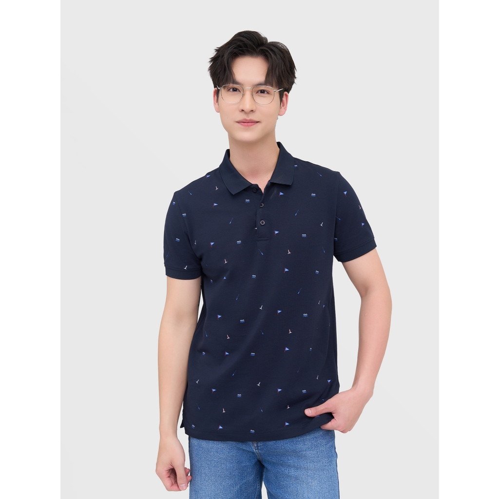 Áo polo nam CANIFA dáng basic in hoạ tiết 8TP25S004