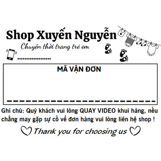 Combo 500 Tem ghi mã vận đơn, phiếu gửi hàng có tên shop sẵn keo dán kích thước 10x7cm