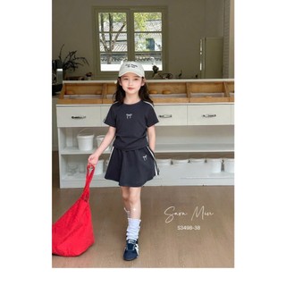 [B&G] Sét váy thể thao sọc trắng 2 bên năng động mùa hè cho bé gái từ 12-45kg(2-12 tuổi)